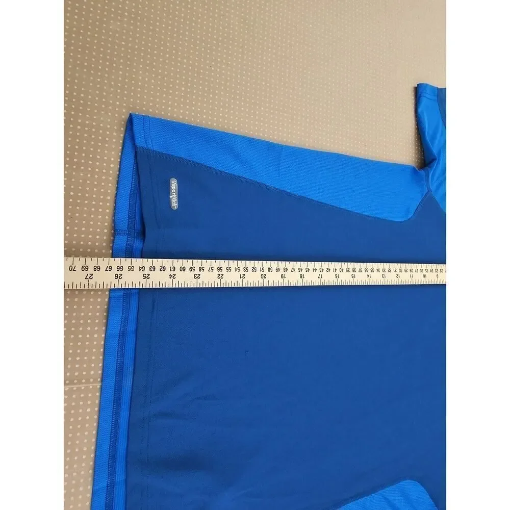 The North Face Shirt Mens Medium Blue Short Sleeve Logo Crew Neck Vapor Wick